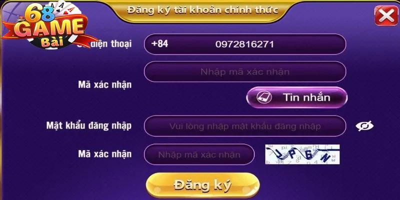 Đăng ký 68 game bài trên máy tính